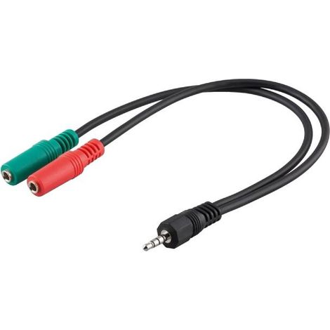Cable Jack 3.5mm 3pin femelle x2 vers Jack 3.5mm 4pin Male