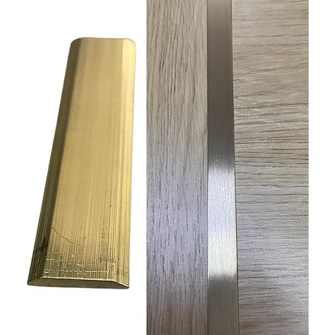 Profilé de seuil de sol en laiton brossé, bord plat, cache-joint pour (1/4)