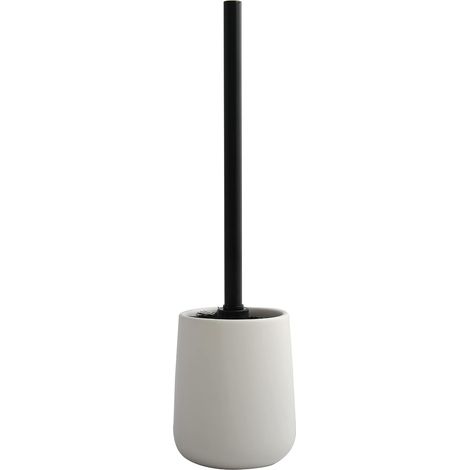 1 - Brosse WC - Support Céramique - Poils Résistants - Design Scandinave - Hygiénique - Blanc Mat - 10,4x38,8 cm (1/3)