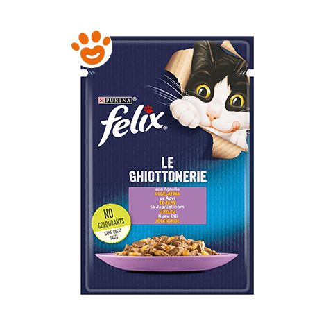 Purina Cat Felix le Ghiottonerie Agnello in Gelatina  - Purina Cat Felix le Ghiottonerie Agnello in Gelatina - Bustina Da 85 Gr