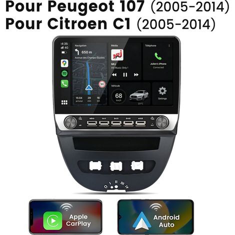 10.1 pouces Carplay Autoradio pour Peugeot 107 (2005-2014) système Linux JUNSUN (1/5)