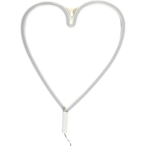 Lámpara LED de neón con forma de corazón, blanca, USB (1/5)