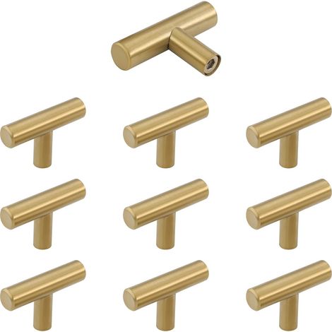 Poignée Meuble, Doré Boutons de Portes pour Placards en Acier Inoxydable 10 Pièces Bouton de Meuble Vintage avec Vis pour Commode, Décoration d'intérieur (1/5)