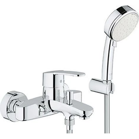GROHE Grifo monomando para bañera Eurostyle C 335922 con juego de soporte de pared cromado, 3359220A