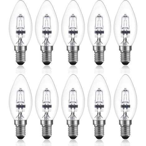 Ampoule halogène dimmable 42 W E14 C35 AC 220-240 V blanc chaud 2700 K E14 ampoule bougie halogène transparente ( (1/5)