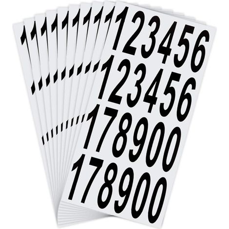 10 feuilles d'autocollants de Numéros de Boîte aux Lettres Autocollants Adhésifs Imperméables pour Boîte aux Lettres, Maison, Porte, Numéro d'adresse, Intérieur ou Extérieur (7.5 cm)