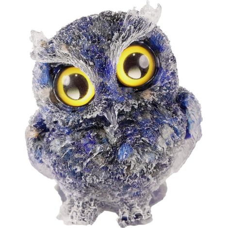 Eule Figur Lapislazuli Stein Kristall Heilstein Harz Blau 7.5x6x5 cm (1/5)