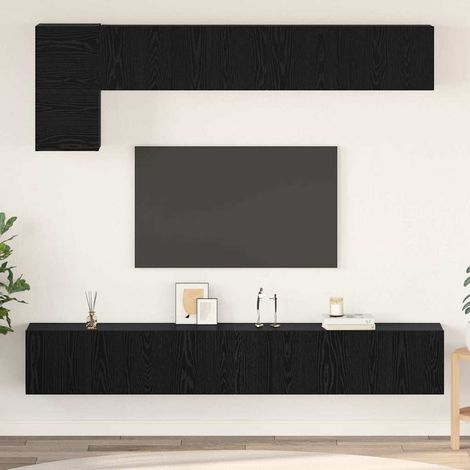 TV-Schrankset 5 pcs Schwarz Eichen-Optik Holzwerkstoff
