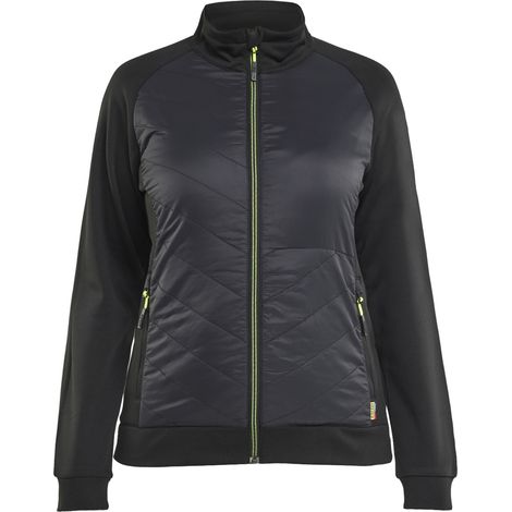 Sweat de travail hybride femme feMyanMare 3419 Noir/Jaune fluo XS
