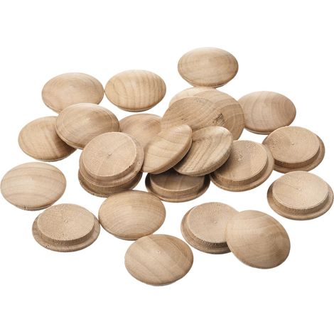 Bouchons en Bois, 25 Pcs 30 X 25 mm Bouchons en Bois de Hêtre avec Tête Bouton, Couvre-Trous de Vis, Couvercle en Bois Décoratif pour Chaises Menuiserie en Bois. (1/5)