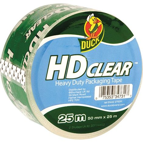 Shurtape 222181 Duck Tape Packaging Heavy-Duty 50mm x 25m Clear SHU222181