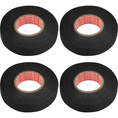 cintas aislantes negras para arneses de cableado, 19 mm x 20 m, resistentes, de tela autoadhesivas para automóviles, para arneses de cableado de motocicletas. (1/5)