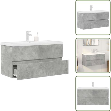Ensemble de meubles de salle de bain 2 pcs gris béton - Ensemble De Meubles De Salle De Bain - Ensembles De Meubles De Salle De Bain - Armoire De Salle De Bain - Armoire De Rangement De Salle De Bain
