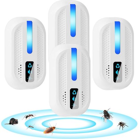 Répulsif Ultrasonique pour Souris, 4PCS Anti-moustiques ultrasoniques,Silencieux Non-Toxique, Répulsif Intérieur Dispositif Anti Souris Insectes (1/5)