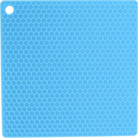 Tapis de cuisson silicone épais grade alimentaire, protection anti-brûlure pour micro-ondes et plan de travail (Bleu) (1/5)