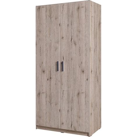 Zweittüriger Schrank, Kollektion FLEX, in Wellington-Eiche und Graphitgrau.