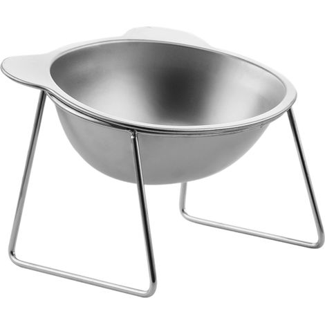 Comedero doble de acero inoxidable, soporte elevado antivuelco para gatos y perros.