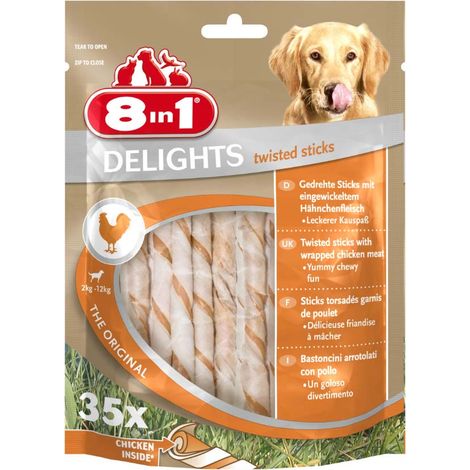 Sachet 35 sticks pour chien garnis de poulet Delights (1/5)