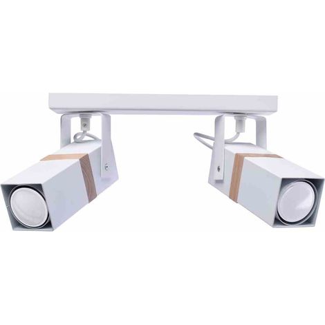 Plafonnier Vidar 2 GU10 en bois blanc Milagro MLP5406 (1/5)