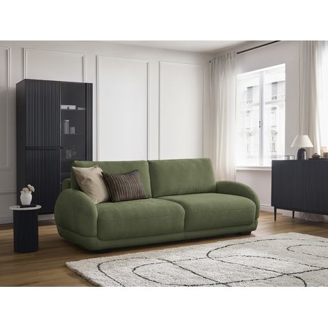BOBOCHIC - Canapé droit convertible coffre MONICA Vert (1/5)