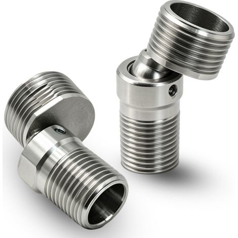 2 Pièces Adaptateur en S, Adaptateur de Robinet de Douche en Acier Inoxydable 304, Raccord Réglable 360 Degrés 1/2 Pouce pour Salle de Bain Cuisine Lavabo (1/5)