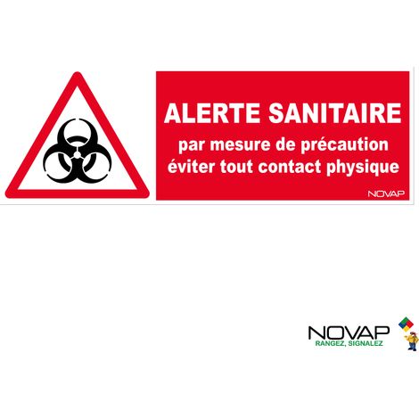 Panneau Alerte sanitaire - mesure de sécurité - 450x150mm - 4064420
