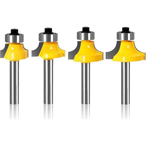 Routeur de Arrondi Fraise Defonceuse Arrondi Coin Rayon Outil de Bordure pour Le Travail du Bois Outils Carpenter 4PCS (1/5)