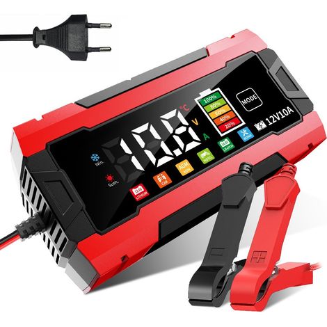 10A LiFePO4 Chargeur Batterie pour Moto avec Réparation Automatisée 6 Modes Maintien de AGM et Gel Wet SLA 12V (1/5)