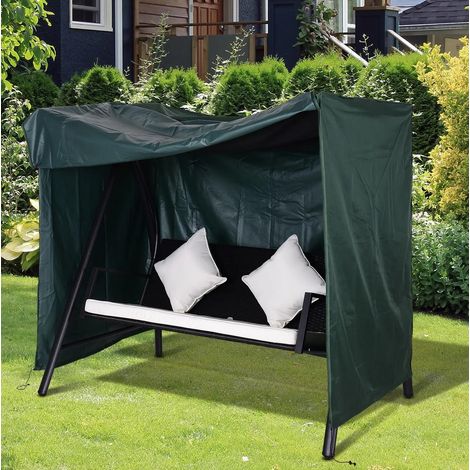 Copertura per altalena da giardino 177 x 114 x 152 cm, impermeabile, UV, verde scuro HAVRYA (1/5)