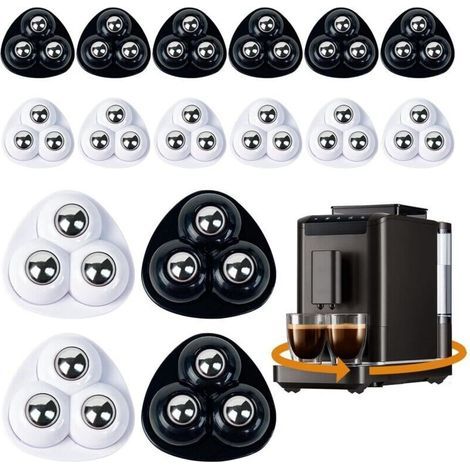 16 roulettes auto-adhésives en PVC pour petits meubles, avec 3 trous et une rotation à 360 degrés, pour le transport d'appareils ménagers, de petits meubles et de compositions florales.
