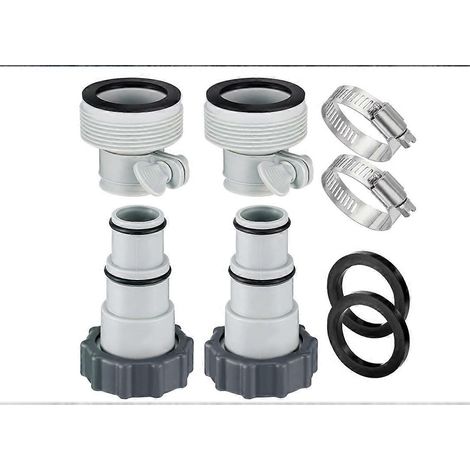 Adaptateur de tuyau de piscine, adaptateur de tuyau de rechange Intex, avec filetage, convient aux systèmes de filtration, pompes submersibles, piscine (1/5)