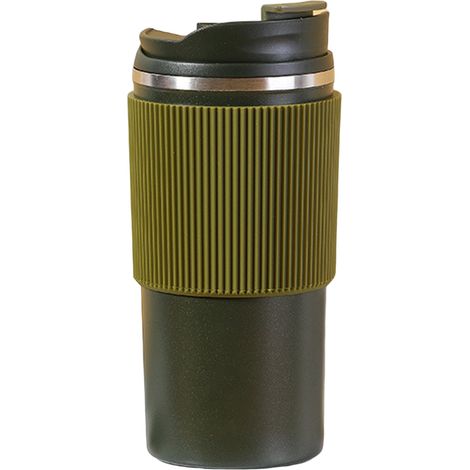 Tasse À Café - Acier Inoxydable Double Paroi - 480 ml - Couvercle Étanche - Poignée En Silicone Antibrûlure - Usage Voyage Bureau Extérieur - 1 Pièce (1/5)