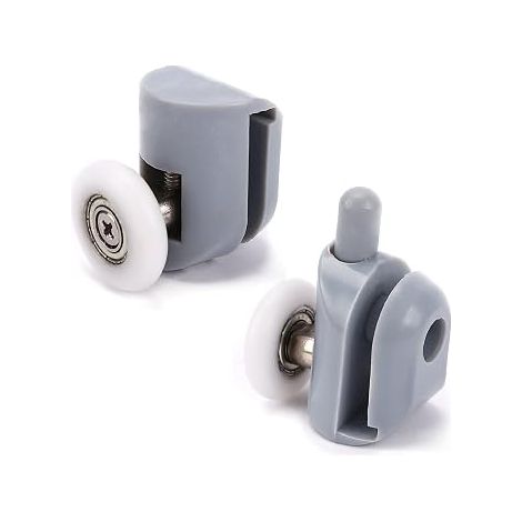 Jeu de 8 roulettes pour portes de douche, pour le remplacement dans les parois de douche coulissantes en verre, adaptées à la réparation des systèmes coulissants.-AquaForge (1/5)