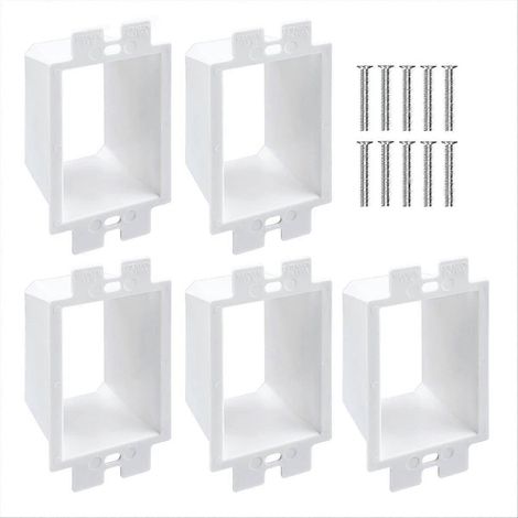 Packung mit 5 Doppelsteckdosenverlängerungen inklusive 10 Schrauben, Wandmontagezubehör, Reparatur- und Erweiterungsset, kompatibel mit Standard-Schaltern und -Steckdosen, robuste und langlebige Ausfü (1/5)