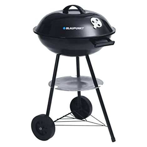 BLAUPUNKT GC301 BARBECUE AU CHARBON DE BOIS SUR ROULETTES BARBECUE ROND BARBECUE SUR PIED CHARIOT AVEC ÉTAGÈRE (1/3)