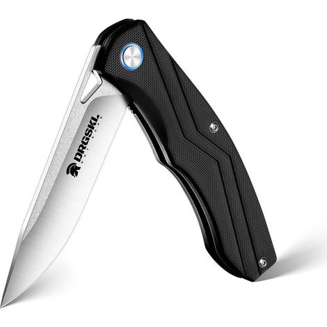 Klappmesser mit Lederscheide, Einhandmesser für Camping & Jagd