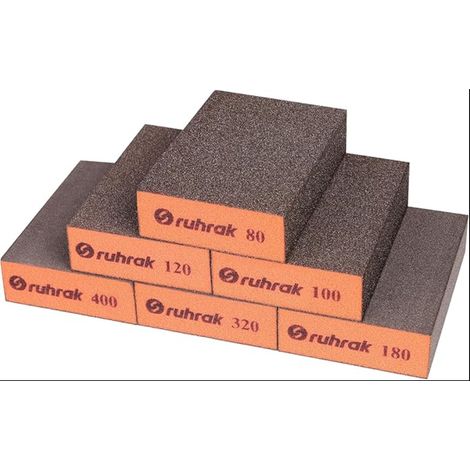 Cale a Poncer, Rigides, Grain Eponge Abrasive Éponge Récupérables pour Bois, Plastique, Placo et Polissage Métallique en Sec et Humide (1/5)