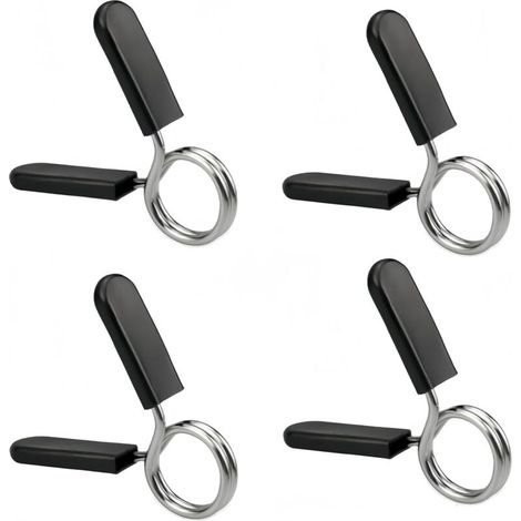 4 Pcs Pince Haltere,Fermoir à Ressort pour Haltères Stop Disque À Ressort,Pince à Haltères, 25 mm Pinces À Ressorts pour Poids Haltères (1/5)