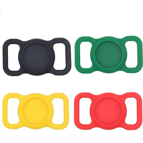 Couverture de collier-traceur pour animaux de compagnie, compatible avec AirTag, anti-rayures, silicone souple, suivi GPS pour chiens et chats, 4 pièces (1/2)
