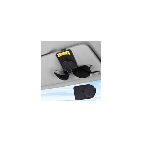 Support de lunettes de soleil pour voiture,clip de rangement multifonctionnel en cuir pour voiture, support de lunettes de soleil pour voiture, accessoires de pare-soleil, clip pour cartes (1/5)