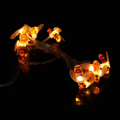 Solarbetriebene Lichterkette in Bienenform mit 10 LEDs, wasserdichte Dekorationslampe für den Außenbereich (1,2 m) (1/5)