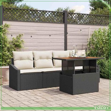Ensemble canapé de jardin - FAFEICY - 3358504 - Noir - Modulaire - Rangement intégré (1/5)