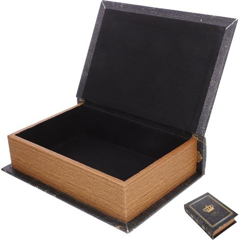 Boîte à Faux Livres en Bois Vintage Grand Format Organisateur de Rangement Décoratif pour Maison et Bureau Accessoire de Livre Simulé Élégant et Fonctionnel Modèle 2810R-02 (1/5)