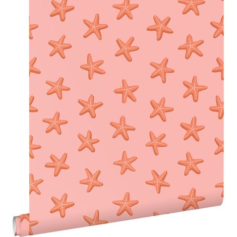 papier peint des étoiles de mer rose et orange - ESTAhome (1/5)