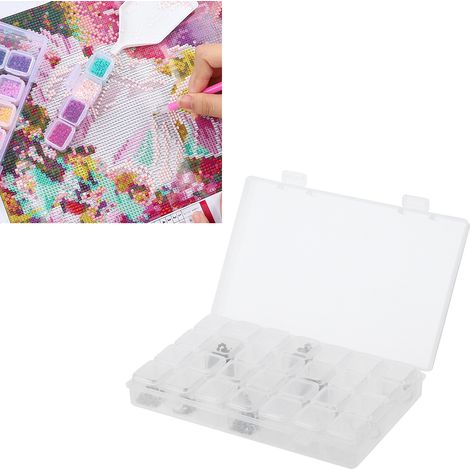 Boîte de rangement pour perles de peinture diamant (28 grilles) - Accessoires et accessoires - Kit de rangement pour perles - Peinture diamant DIY (1/5)
