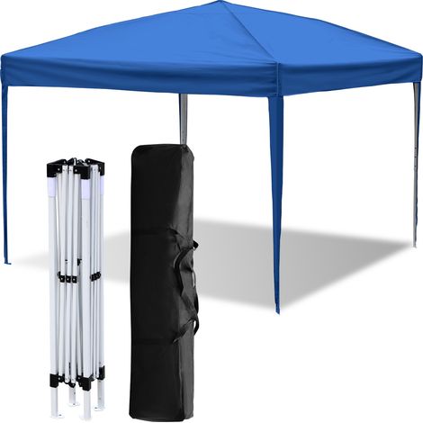 Wolketon Gazebo de Jardín Carpa Plegable Protección Solar UV 50+ Carpa Plegable POP-UP Sin Paredes Azul 3x3m