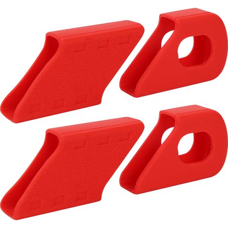 4PCS Protège-manivelles en Silicone pour Vélo, Manchons de Protection Rouge Accessoire Cyclisme (1/5)