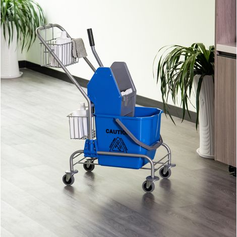 Chariot de nettoyage 26 L avec panier de rangement, 73 x 45 x 95 cm, bleu HAVRYA (1/4)
