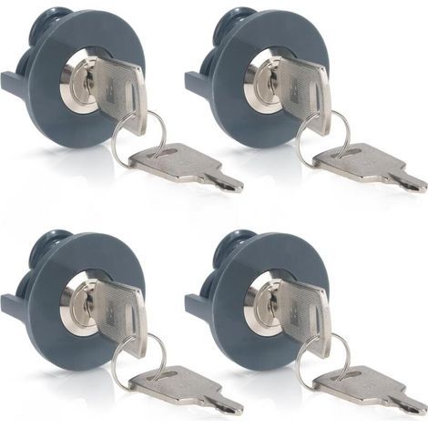 Lot de 4 serrures à prise universelles, protège contre les abus et la consommation d'énergie non autorisée, contient 8 clés, pour une utilisation en intérieur, buanderies et coffrets électriques (1/4)