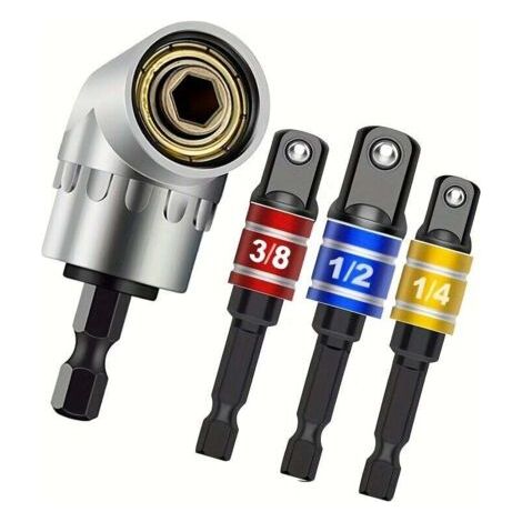 Lot De 4 Rallonges De Perceuse électrique Outils à Main électriques De Qualité Impact, Jeu D'extension D'adaptateur De Douilles De Pilote